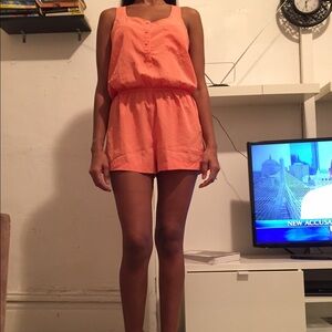 Neon orange/peach‎ romper
